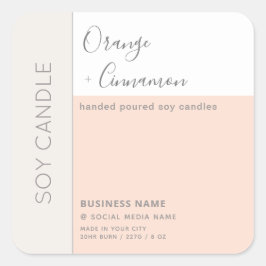 Eenvoudige elegante kleurbloktypografie-zeemijl vierkante sticker