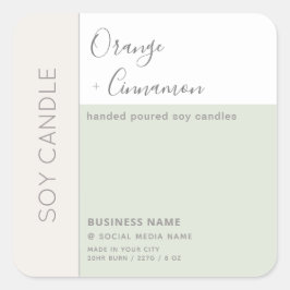 Eenvoudige elegante kleurbloktypografie-zeemijl vierkante sticker