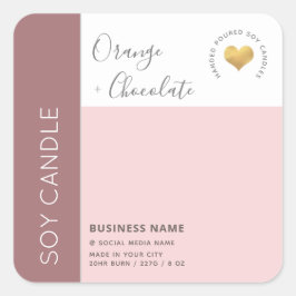 Eenvoudige elegante kleurbloktypografie-zeemijl vierkante sticker