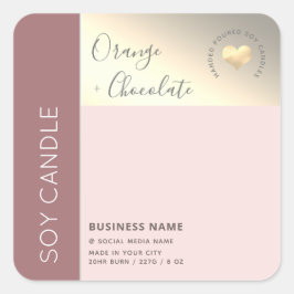 Eenvoudige elegante kleurbloktypografie-zeemijl vierkante sticker