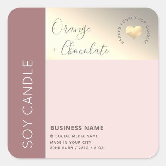 Eenvoudige elegante kleurbloktypografie-zeemijl vierkante sticker (Voorkant)