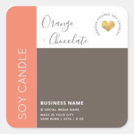 Eenvoudige elegante kleurbloktypografie-zeemijl vierkante sticker