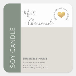 Eenvoudige elegante kleurbloktypografie-zeemijl vierkante sticker