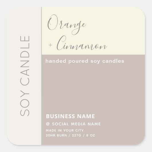 Eenvoudige elegante kleurbloktypografie-zeemijl vierkante sticker (Voorkant)