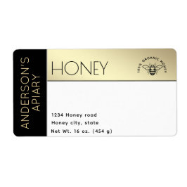 Eenvoudige elegante kleurenblok typografie honing etiket