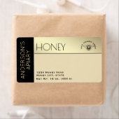 Eenvoudige elegante kleurenblok typografie honing etiket (Insitu)