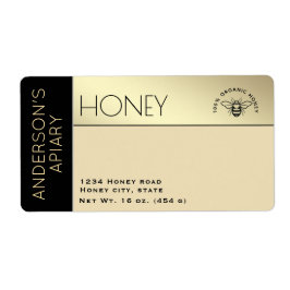 Eenvoudige elegante kleurenblok typografie honing etiket