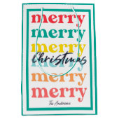 Eenvoudige Elegante Kleurrijke Rood Groen Vrolijk  Medium Cadeauzakje (Voorkant)