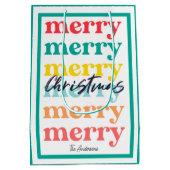 Eenvoudige Elegante Kleurrijke Rood Groen Vrolijk  Medium Cadeauzakje (Achterkant)