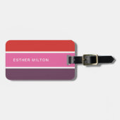Eenvoudige elegante kleurrijke strepen bagagelabel (Voorkant horizontaal)