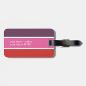 Eenvoudige elegante kleurrijke strepen bagagelabel (Achterkant horizontaal)