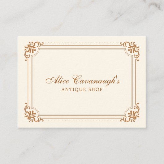 Eenvoudige elegante koperen ivoor visitekaartje (Voorkant)
