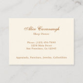 Eenvoudige elegante koperen ivoor visitekaartje (Achterkant)