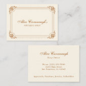 Eenvoudige elegante koperen ivoor visitekaartje (Voorkant / Achterkant)