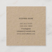 Eenvoudige Elegante Kraft Faux Gold Stripe Consult Vierkante Visitekaartje (Achterkant)