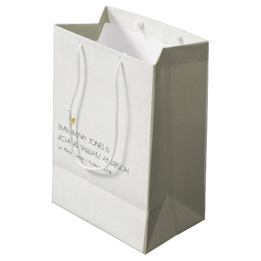 EENVOUDIGE ELEGANTE KRAFT GRAY TYPOGRAPHY WEDDING MEDIUM CADEAUZAKJE (Achterkant Gekanteld)