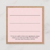 Eenvoudige Elegante Kraft Roos Haar Afspraak Afsprakenkaartje (Achterkant)