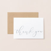 Eenvoudige Elegante Kraft Zilver Folie Script Beda Kaarten (Voorkant met envelop)