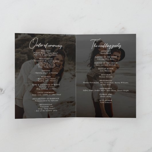 Eenvoudige elegante krans 4-foto tekst overlay bru programma (Binnen)