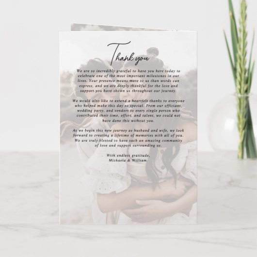 Eenvoudige elegante krans 4-foto tekst overlay bru programma (Achterkant)