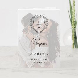 Eenvoudige elegante krans 4-foto tekst overlay bru programma