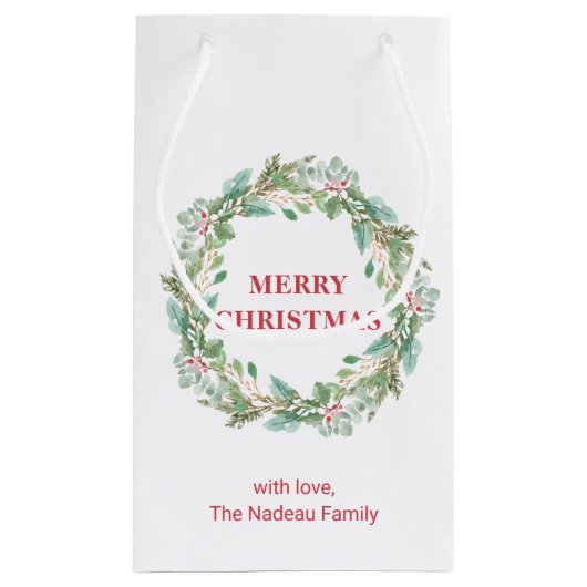 Eenvoudige Elegante krans Moderne Kerstmis Klein Cadeauzakje (Achterkant)