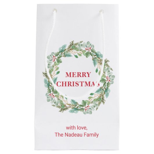 Eenvoudige Elegante krans Moderne Kerstmis Klein Cadeauzakje (Voorkant)