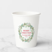 Eenvoudige Elegante krans Moderne Kerstmis Papieren Bekers (Achterkant)