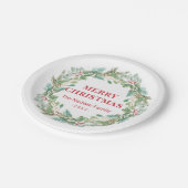 Eenvoudige Elegante krans Moderne Kerstmis Papieren Bordje (Gekanteld)