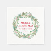 Eenvoudige Elegante krans Moderne Kerstmis Servet (Voorkant)