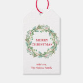 Eenvoudige Elegante krans Vreugde Moderne Kerstmis Cadeaulabel (Voorkant)