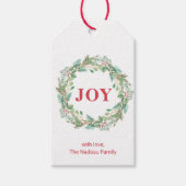 Eenvoudige Elegante krans Vreugde Moderne Kerstmis Cadeaulabel (Voorkant)