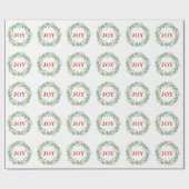 Eenvoudige Elegante krans Vreugde Moderne Kerstmis Cadeaupapier (Vlak)