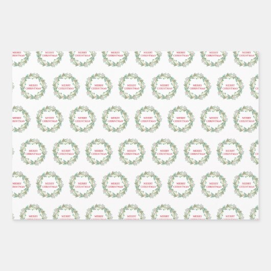Eenvoudige Elegante krans Vreugde Moderne Kerstmis Inpakpapier Vel (Voorkant 3)