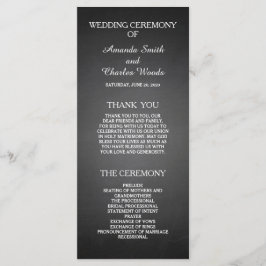 Eenvoudige elegante krijtbord bruiloft programma's