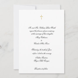 Eenvoudige elegante kruis bruiloft uitnodiging, do kaart