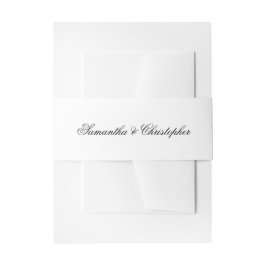 Eenvoudige Elegante Lacy Script Namen Bruiloft Uitnodigingen Wikkel