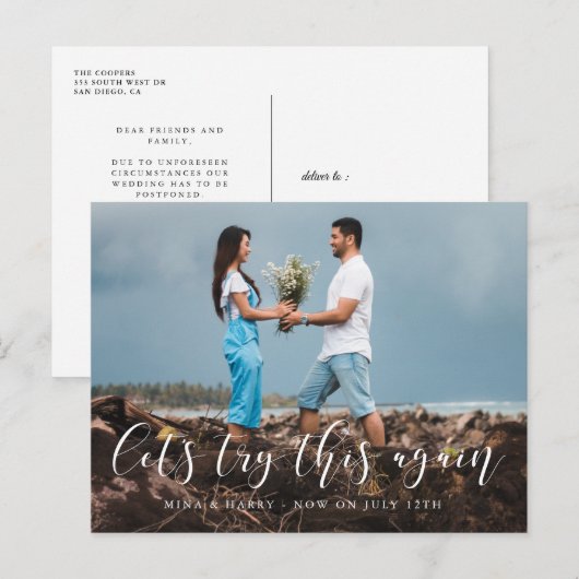 Eenvoudige elegante Laten we dit nog eens proberen Briefkaart (Voorkant / Achterkant)