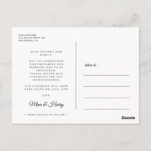 Eenvoudige elegante Laten we dit nog eens proberen Briefkaart (Achterkant)