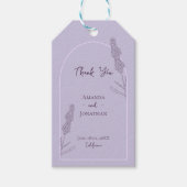 Eenvoudige elegante lavendel bloeit bruiloft cadeaulabel (Voorkant)