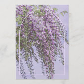 Eenvoudige elegante lavendel bloeit bruiloft menu (Achterkant)