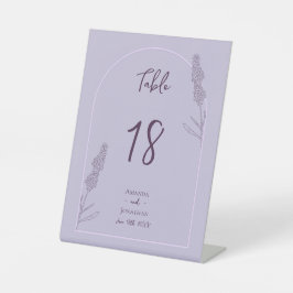 Eenvoudige Elegante Lavendel Blooms Trouwtafel No Reclamebord Met Voetstuk
