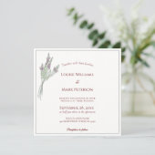 Eenvoudige elegante lavendel bruiloft uitnodiging (Staand voorkant)