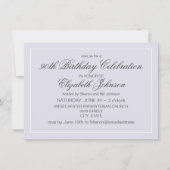 Eenvoudige elegante lavendel en witte 90e verjaard kaart (Voorkant)