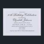 Eenvoudige elegante lavendel en witte 90e verjaard kaart<br><div class="desc">Dit verjaardagsontwerp heeft een klassieke zachte lavendelachtergrond met aangepaste typografie.</div>