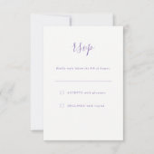 Eenvoudige Elegante Lavendel Paarse bruiloft RSVP (Voorkant)
