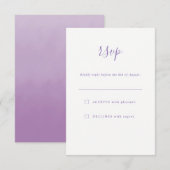 Eenvoudige Elegante Lavendel Paarse bruiloft RSVP (Voorkant / Achterkant)