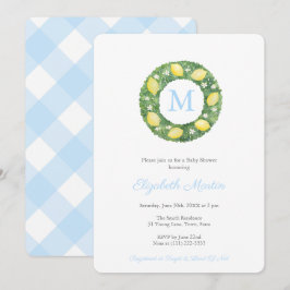 Eenvoudige Elegante Lemons Boy Baby shower Party Kaart