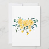 Eenvoudige elegante lente-gele bloemen bruiloft kaart (Achterkant)