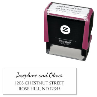 Eenvoudige elegante lettertype bruiloft mailing zelfinktende stempel